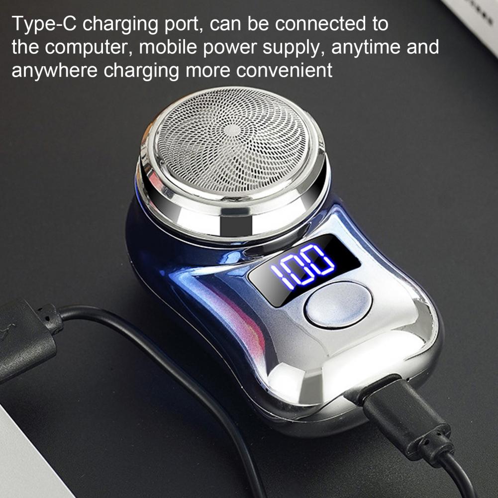 Electric Shaver with Digital Display Waterproof Mini Travel Electric Shaver with Led Battery Display Usb for Men for Beard