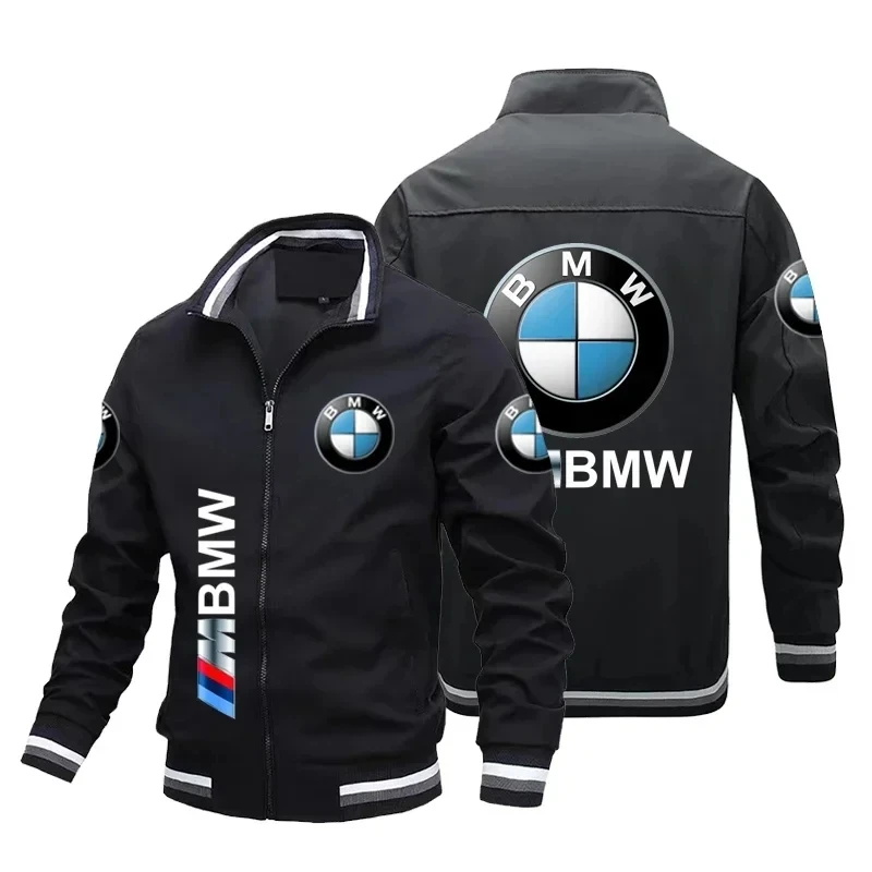 Новинка 2025 года, мужская мотоциклетная куртка BMW с логотипом BMW, ветровка Harajuku, повседневная мужская мотоциклетная куртка большого размера, спортивная одежда