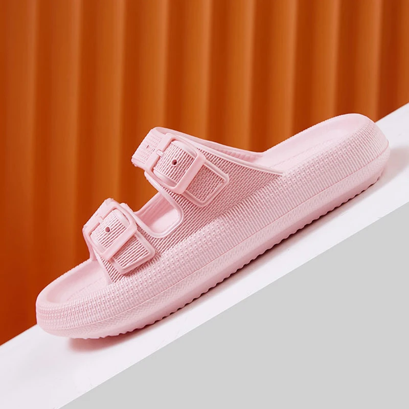 Plataforma grossa nuvem chinelos moda feminina fivela sola macia travesseiro slides sandálias mulher 2023 verão praia antiderrapante flip flops