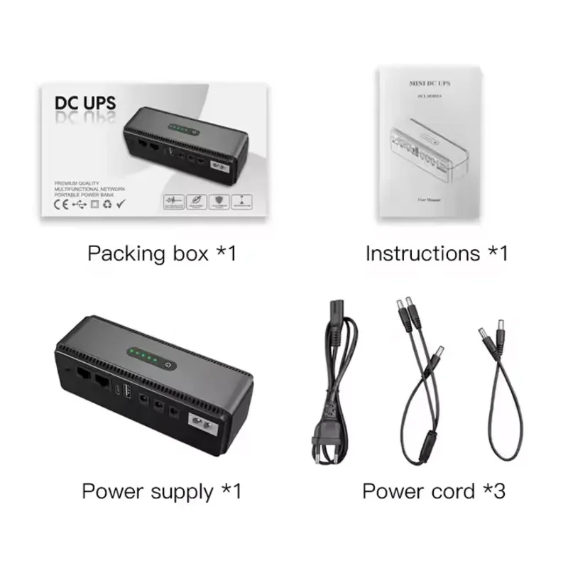 ใหม่ 36W 20000mah Mini UPS LiFePO4 แบตเตอรี่ออนไลน์ DC Backup Power UPS สําหรับกล้องวงจรปิดโมเด็ม WiFi Router