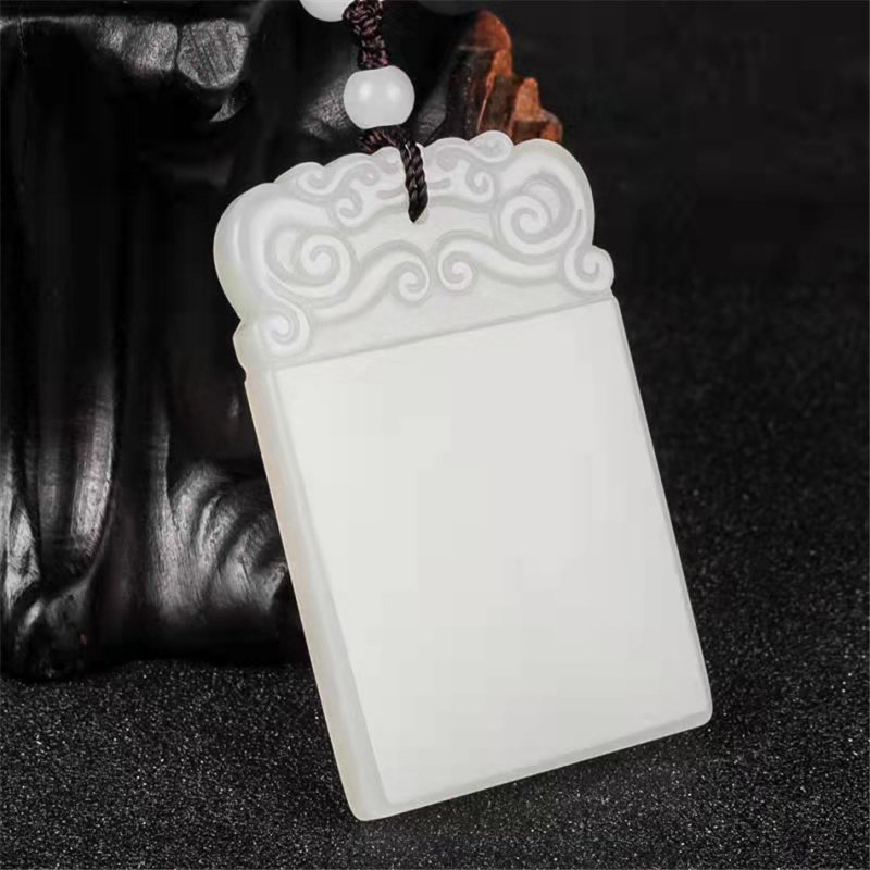 Afghan White Jade Peace Amulet Pendant for Men and Women, Sheep Fat White Peace Amulet Jade Pendant Wholesale