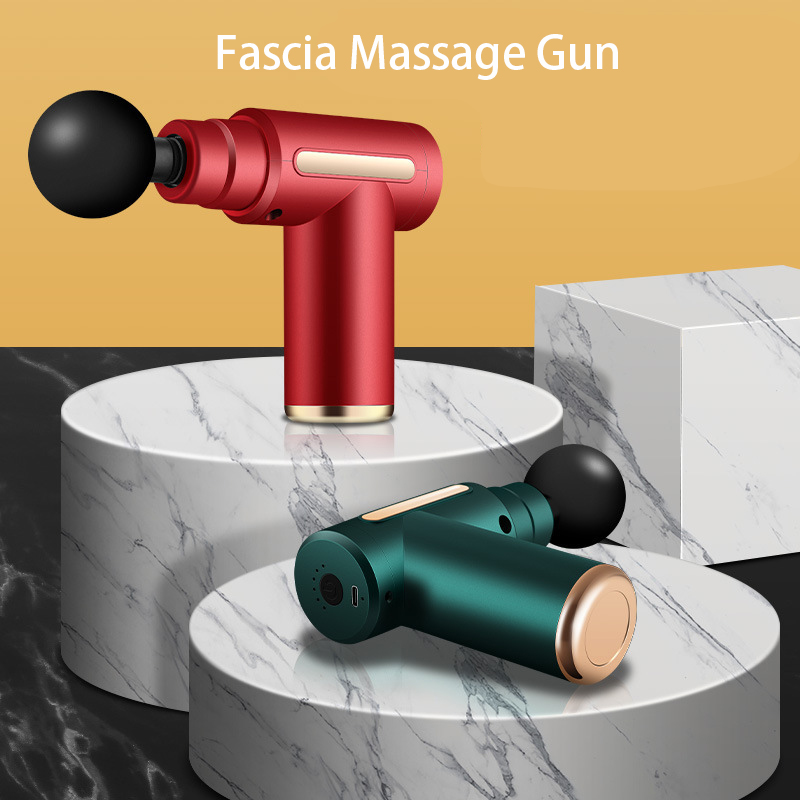 Fascial Massage Gun Electric Massager Powerful Mini Deep Tissue Massage Gun for Muscle Recovery Pain Relief with 4 Attachments