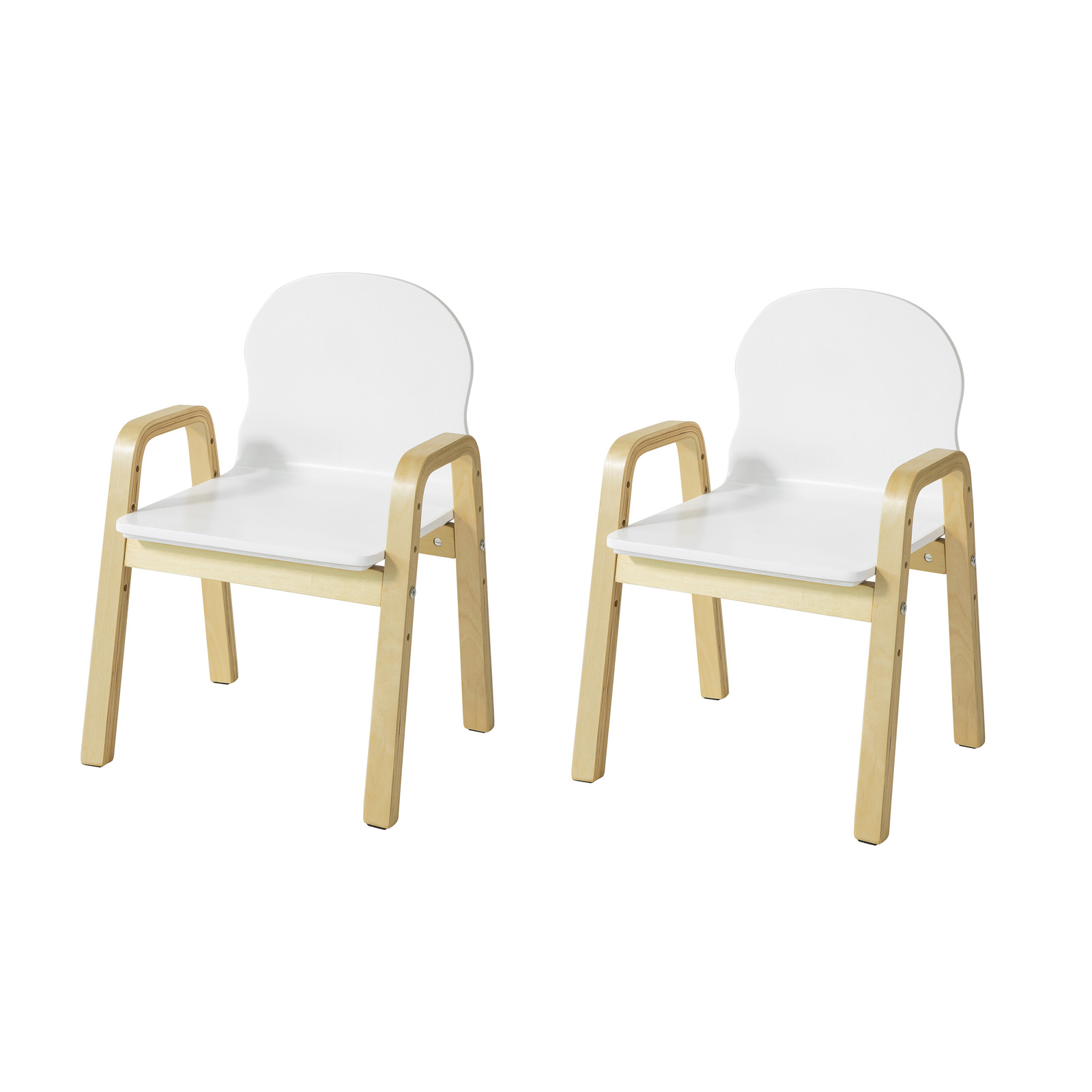 SoBuy KMB24-Wx2, Set of 2 Children Chairs Wooden Kids Children Chair Stool Height Adjustable