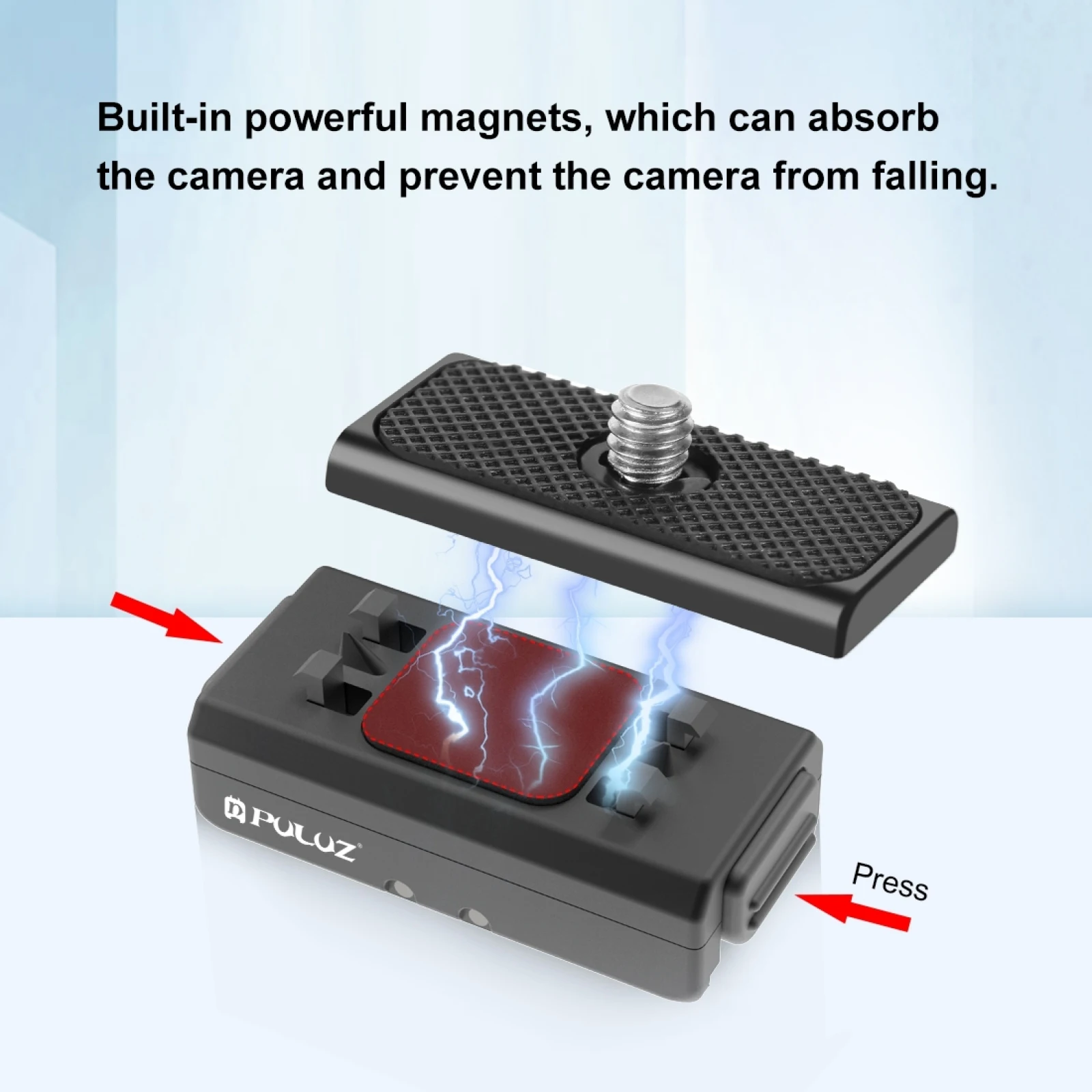 For Insta360 Ace / Ace Pro / X4 PULUZ Magnetic Quick Release Base Mount for Insta360 GO Ultra GO3/ 3S/ DJI Osmo Action 5 Pro 4 3