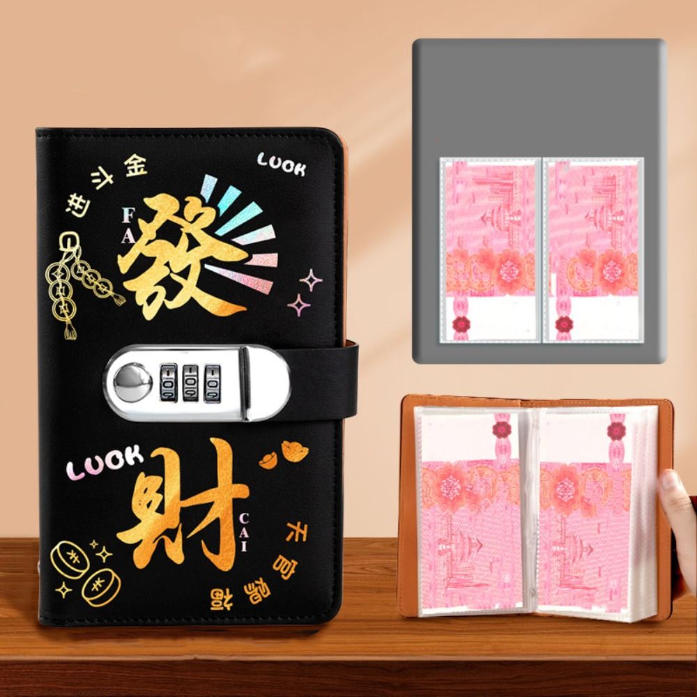 50 листов экономия денег переплет портативный органайзер-планировщик из искусственной кожи многоразовый справочник по экономии бюджетный переплет с замком