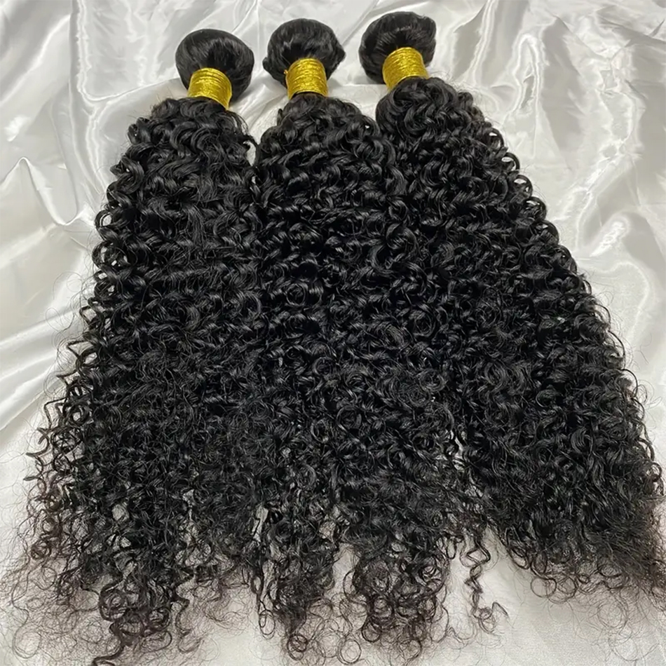 Mongol kinky encaracolado feixes de cabelo humano natural jerry curl remy tecer cabelo pacote extensões de cabelo humano cru 1 3 4 pacotes negócio