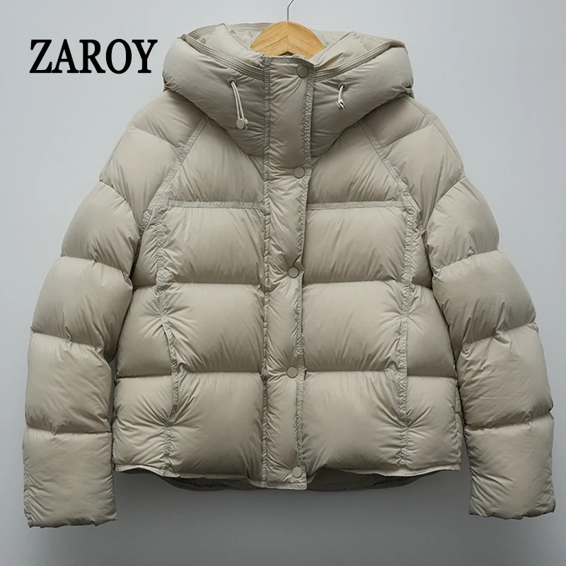 ZAROY femmes veste d'hiver épaissir chaud à capuche coton Parkas corée solide polyvalent décontracté manteau court neige vêtements d'extérieur sluртка