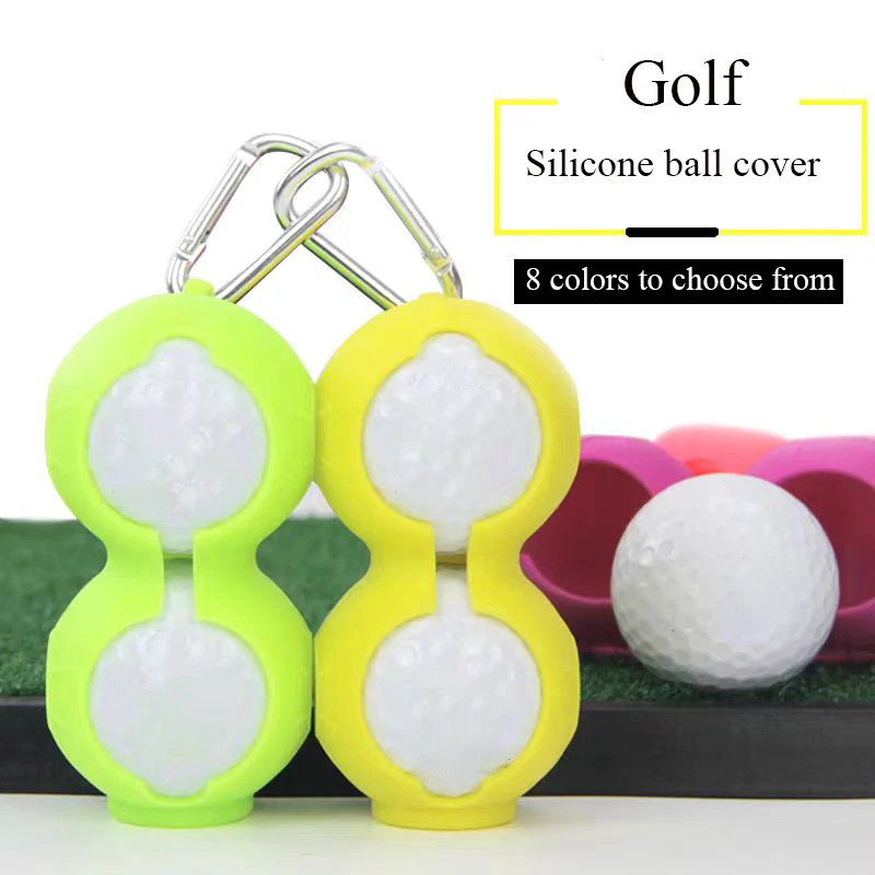 Golf accessories protective cover golf supplies with buckle silicone ball cover golf training equipment bag ball holder