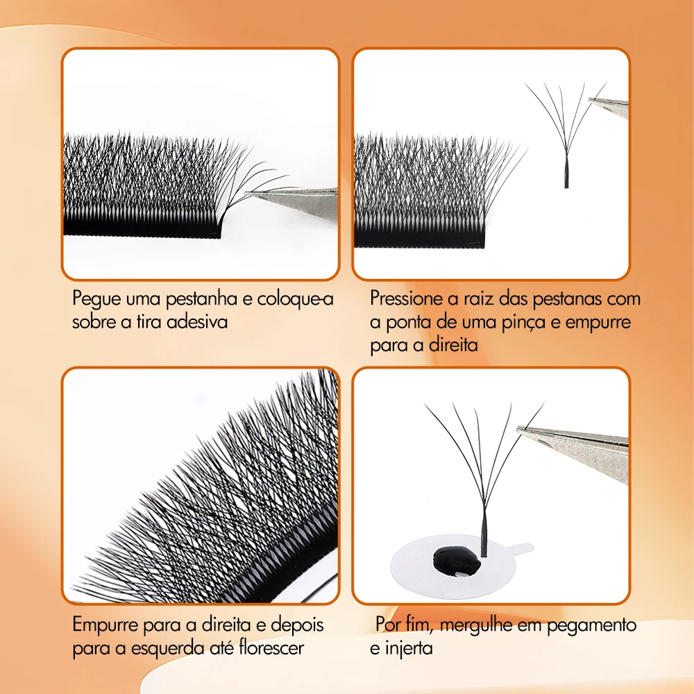 Fadvan yy/3d/4d/5d/6d w forma cílios m/c/d onda pré-fabricado volume fãs falso vison cílios volume brasileiro natural macio yy cílios