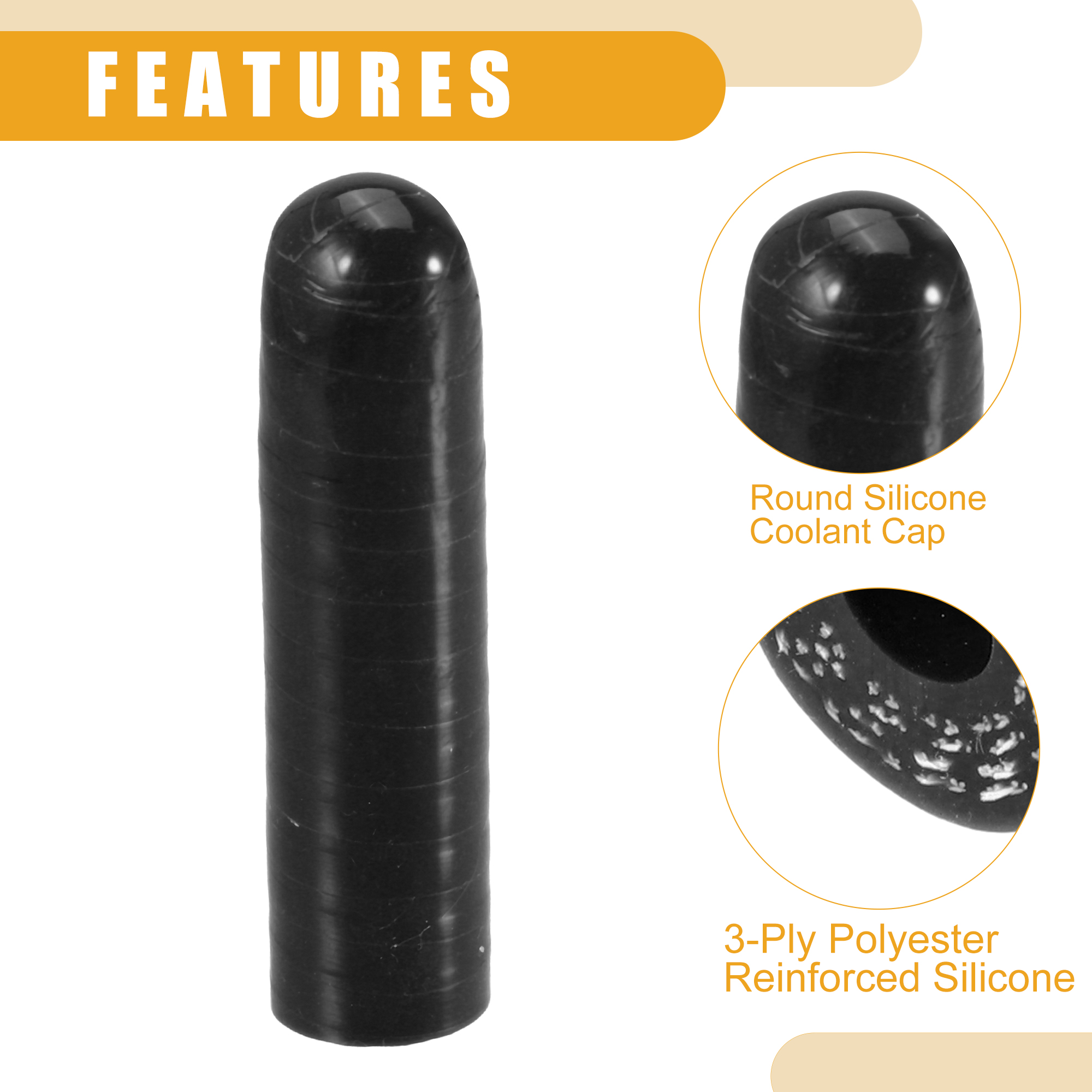 UXCELL 6mm ID to 40mm ID Silicone Coolant Cap Intake Vacuum Hose End Plug for Coolant Heater Bypass Vacuum Water Port Black