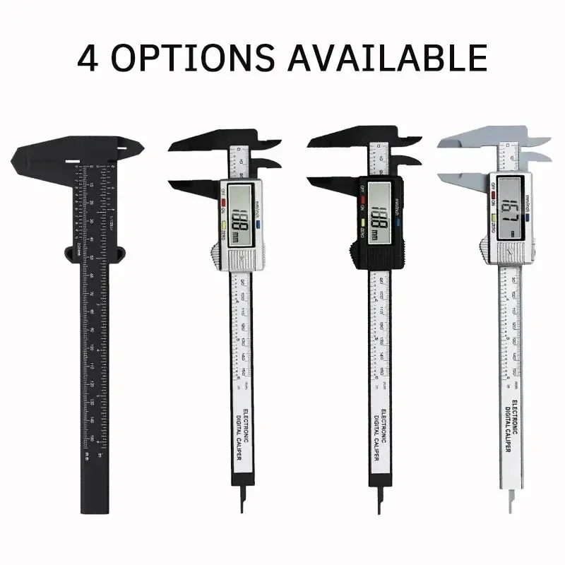 Calibrador Vernier de plástico con pantalla Digital, Mini calibrador de juego de texto, regla Vernier para estudiantes, herramienta de medición de 0 a 150mm, 1 ud.