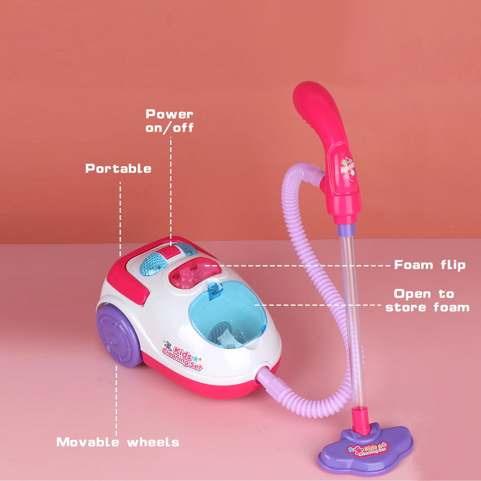 어린이 시뮬레이션 진공 청소기 장난감 사운드 라이트 역할 놀이 게임 장난감 Playset 어린이를위한 최고의 선물 소년 소녀