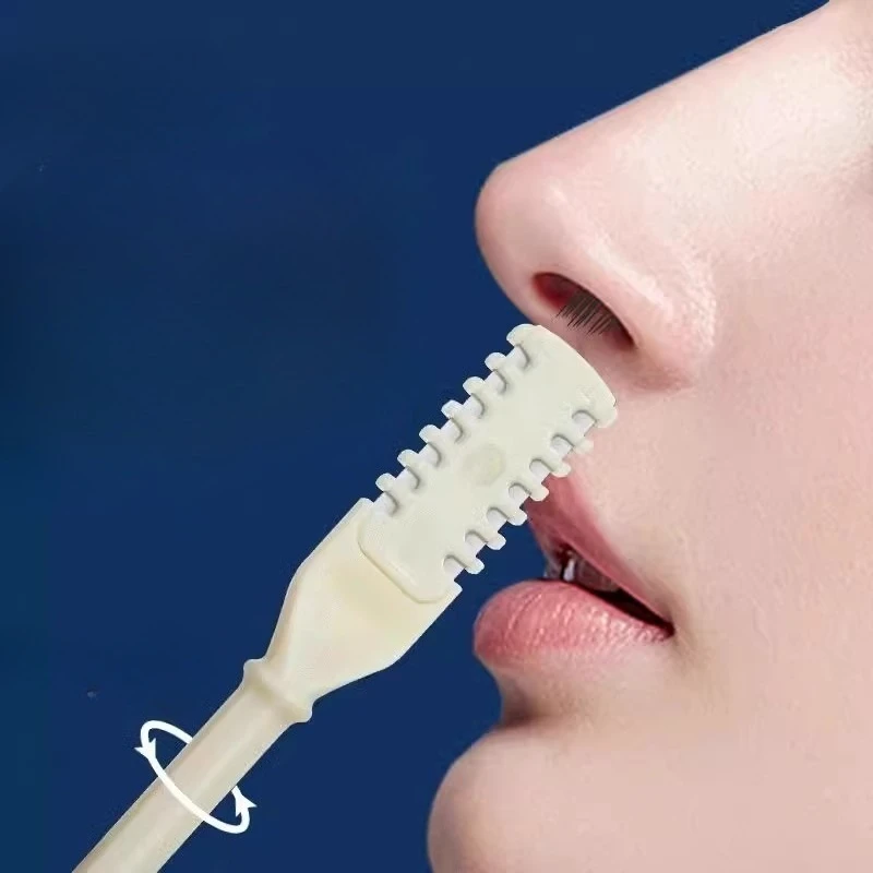 Nose Hair Trimmers 360 Degree Nose Hair Trimmers Double Head Rotating Washable Safe Formula Portable Hair Removal Accessoris 1pc