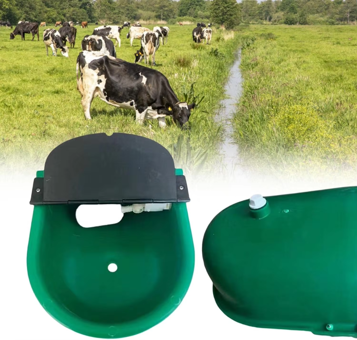 Tigela de água automática de plástico, alimentador de água para animais de fazenda, ferramenta potável de vaca para ovelhas, cabras, tigela de água para alimentação de gado
