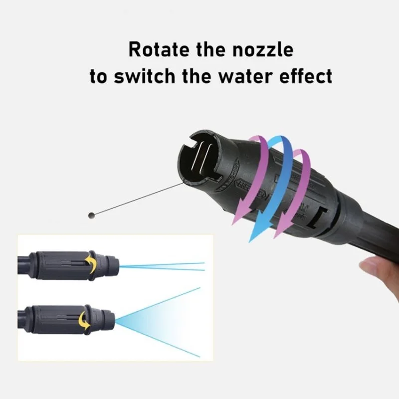 1pc Adjustable High Pressure 0° To Angle Fan-shaped Washer Nozzle Sprayer With 1/4" Quick Plug Connect 3000 PSI Garden Tool Part
