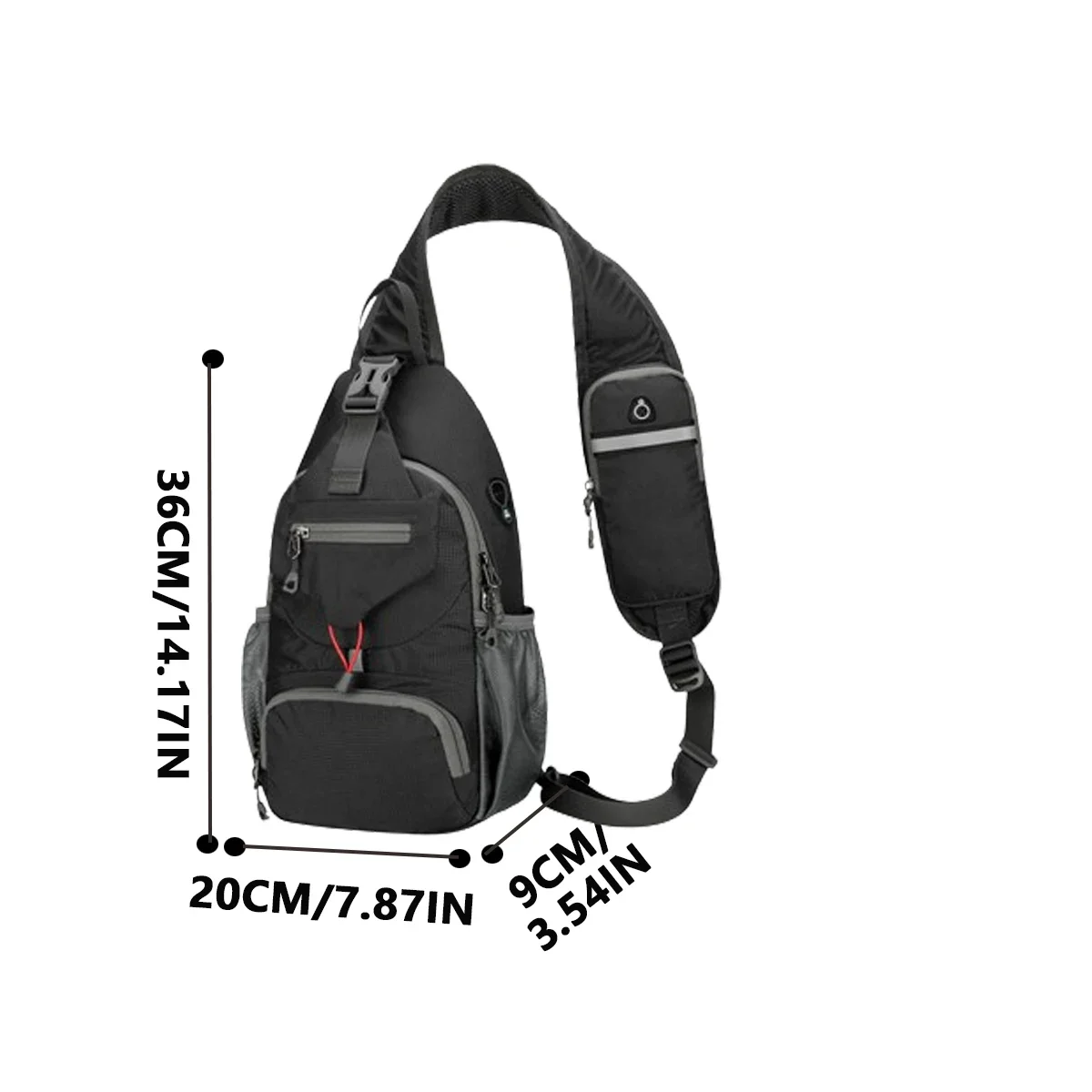 New waterproof large capacity crossbody bag, simple nylon material casual chest bag