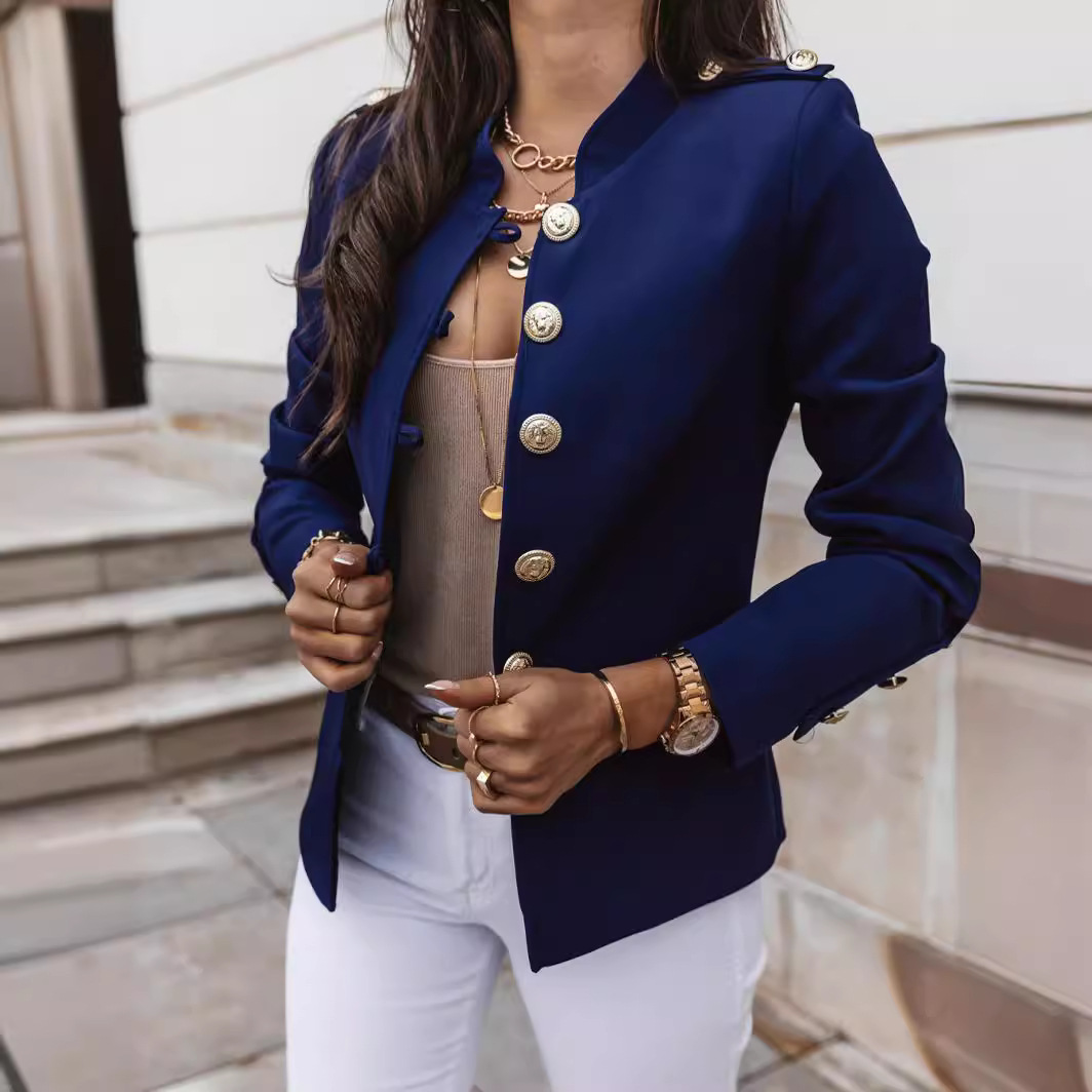 Frauen Blazer Langarm Anzug Tops Mode Schlanke Tasten Casual Blazer Straße Büro Mäntel für Weibliche
