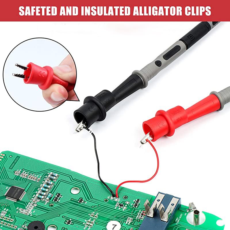 Probador de multímetro ultraafilado de 1000V 20A, punto de aguja de 35 ′′ / 90 cm, cable de sonda de prueba chapado en oro