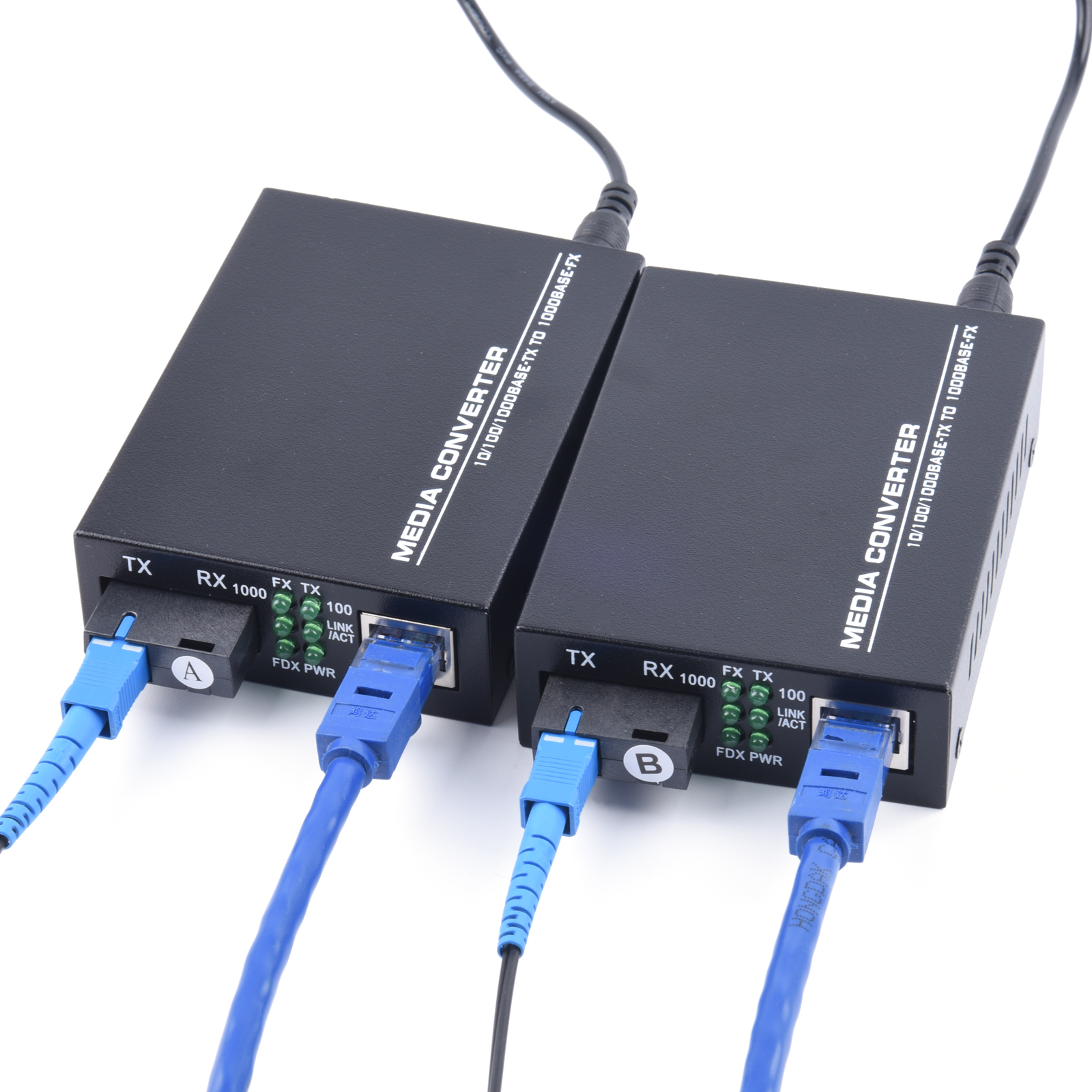 HTB-GS-03 Gigabitowy konwerter światłowodowy 10/100/1000Mbps jednomodowy na RJ45 3KM UPC/APC SC-Port US Power