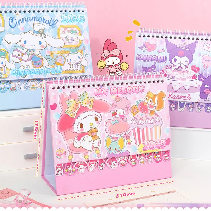 2025 年漫画カレンダーアニメサンリオクロミシナモロールマイメロディかわいいカレンダーかわいい日記デスクトップ装飾クリスマスギフト