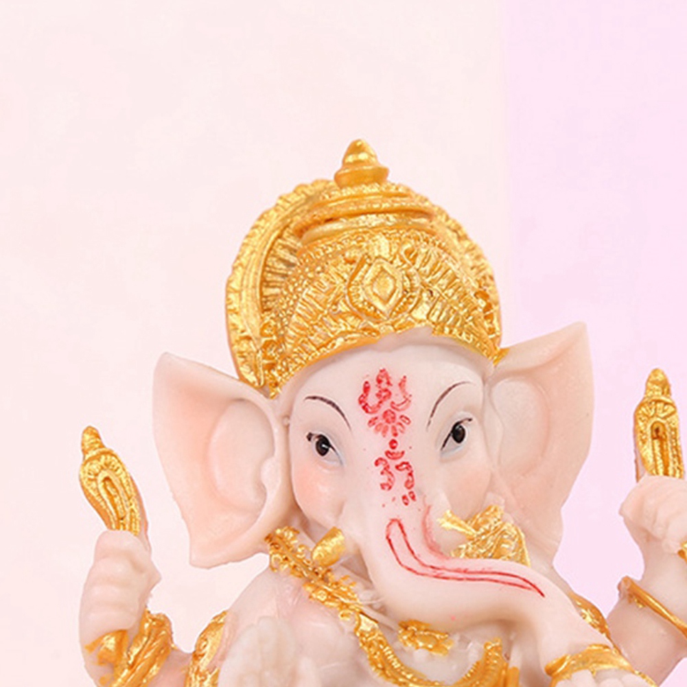 Haidianzi Gold Lord Ganesha พระพุทธรูปรูปปั้นช้างพระเจ้าประติมากรรม Figurines