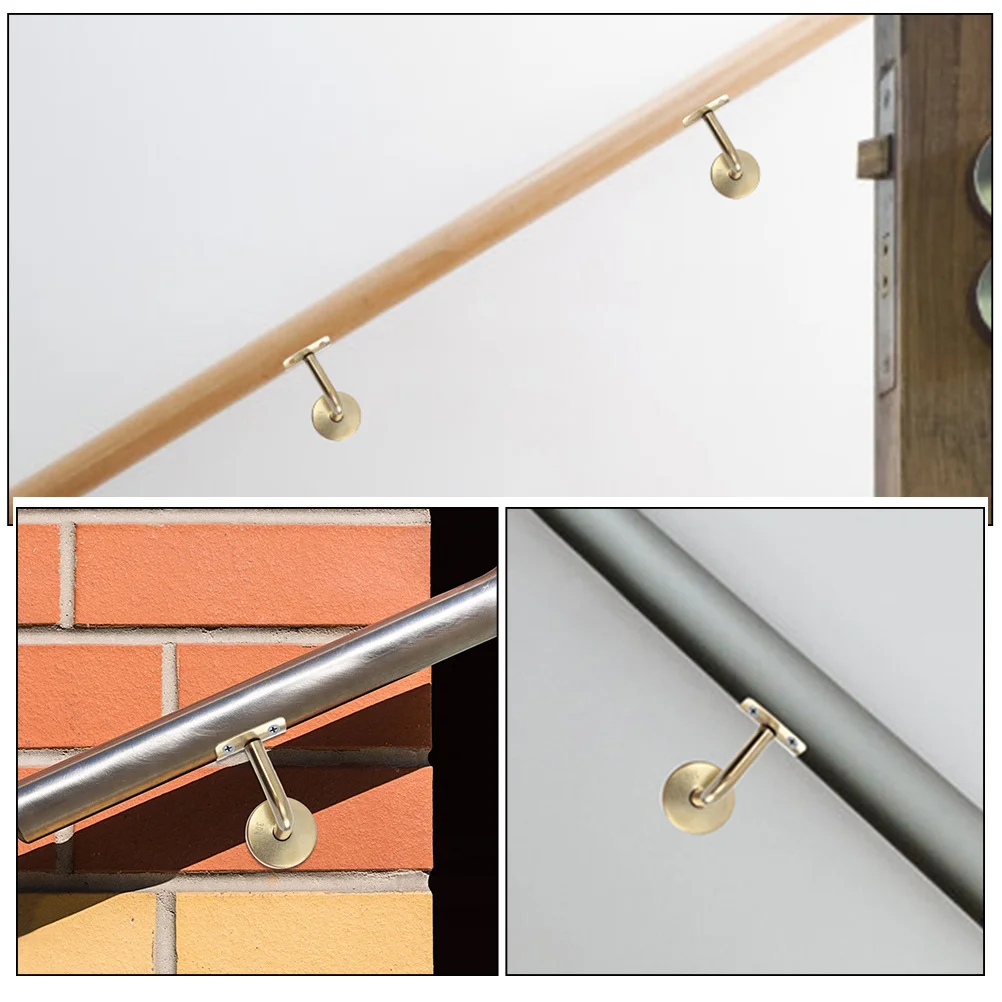 Soportes de pasamanos para escaleras, soporte fuerte de acero inoxidable, soporte de riel para barandillas de escaleras interiores y exteriores, 2 uds.