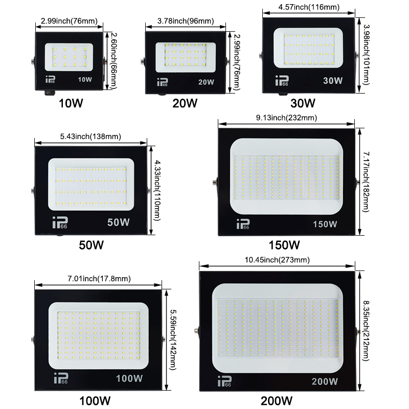 200W LED holofote projetor iluminação externa 6500k à prova d'água IP66 para parede garagem academia rua 220V
