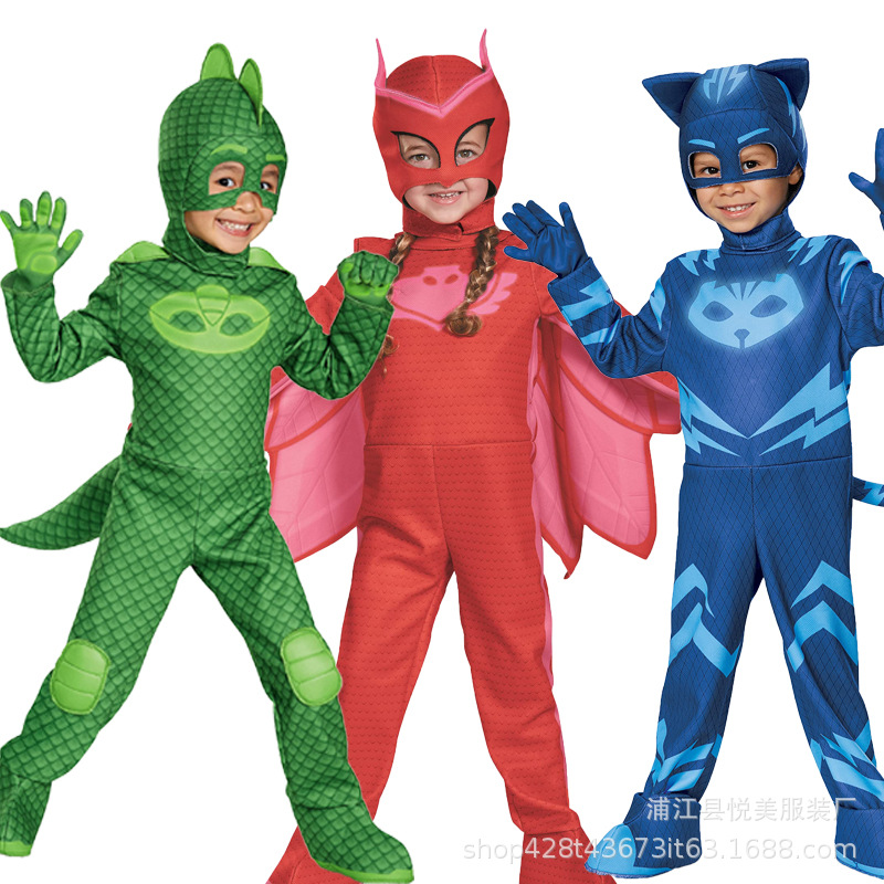 Cosplay pijama azul meninos meninas anime herói traje com máscara cosplay vestir terno traje de halloween festa de aniversário presente