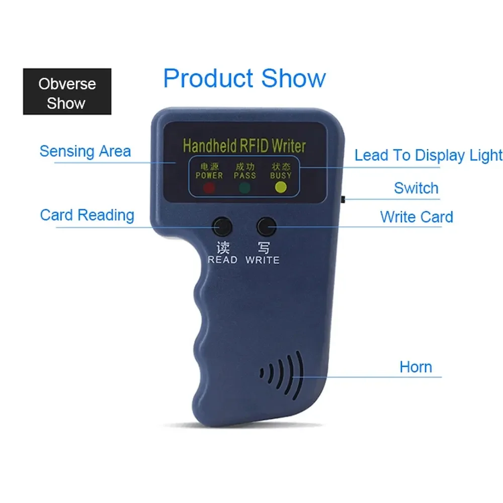 Programador RFID de 125KHz, duplicador, copiadora, escritor, lector, escritor, clonador de tarjetas de identificación y llave