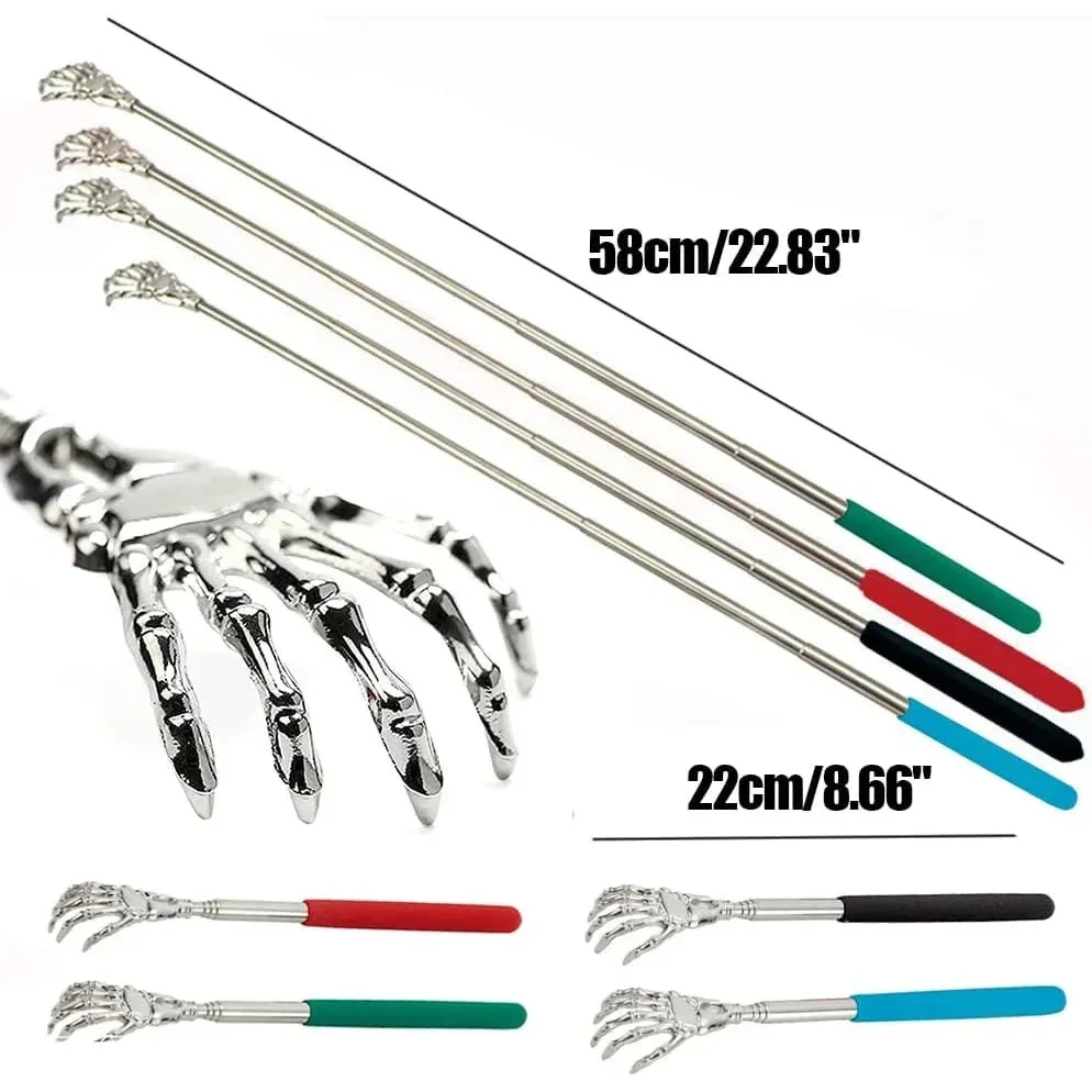 Rascador de espalda de acero inoxidable, masajeador telescópico para rascar, picazón extensible, productos de salud feliz para ancianos, artesanías Hackle