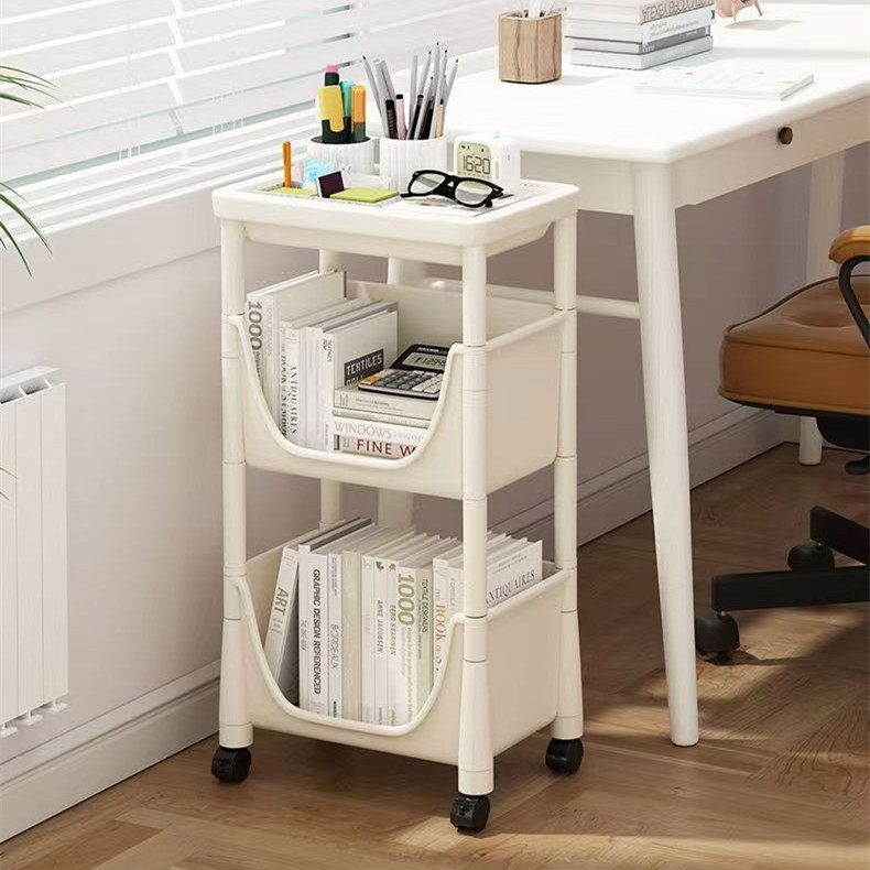 2/3 Layers Nordic Simple Removable Shelving Study Office Trolley Bookshelf Storage Kitchen Living Room Sundry Storage Rack
