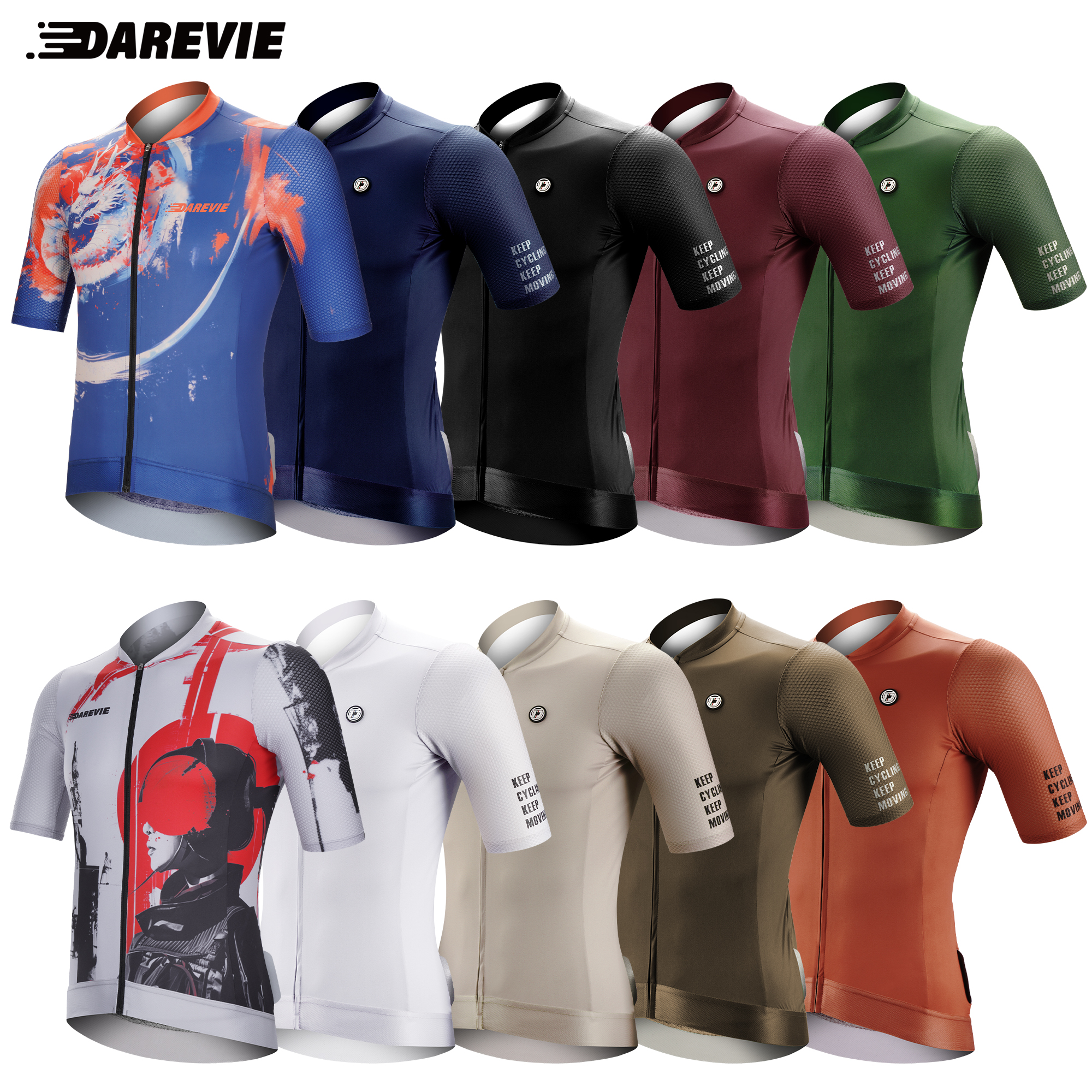 DAREVIE ciclismo Jersey Slim Fit SPF 50+ hombres mujeres hombre ciclismo Maillot moda bicicleta Jersey Pro equipo alta calidad ciclismo camisa