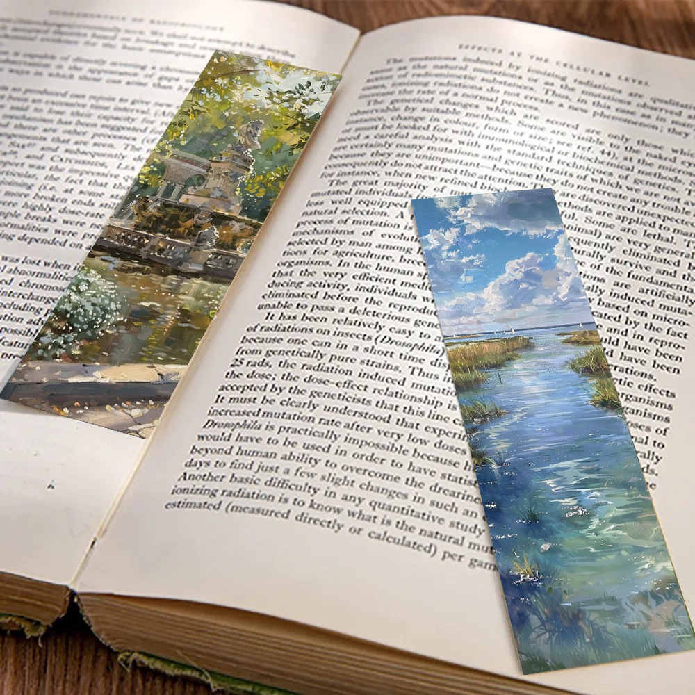 30PCS Ölgemälde Landschaft Lesezeichen Zimmer Laptop Hintergrund Wand Dekor Gepäck Ästhetische Dekorationen Kunst Bild Karte Lesezeichen