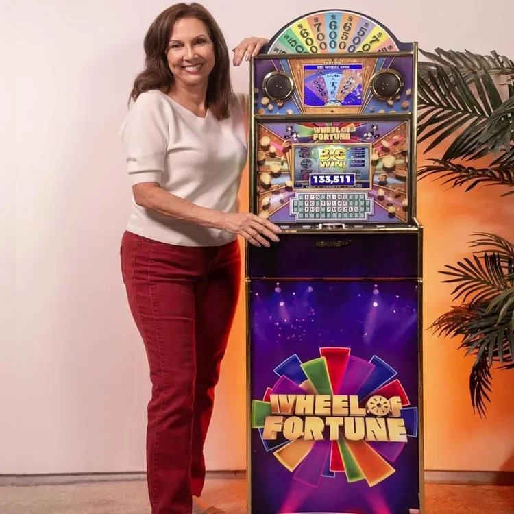 Tools.Wheel of Fortune Casinocade Deluxe Arcade Game 5 Foot Tall Stand Up Cabinet with 8 Inch Dual LCD Screens, Electronic G