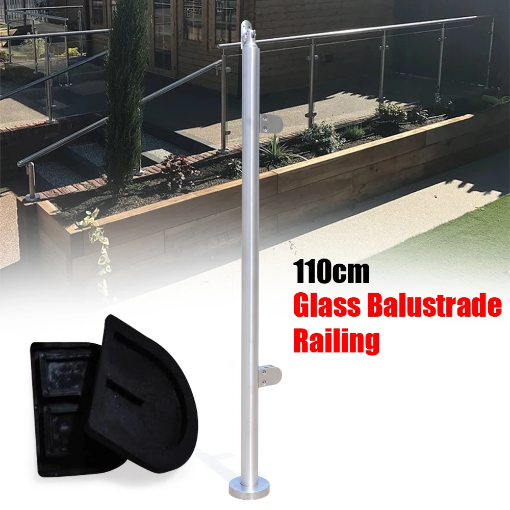 Stainless Steel Railing 110cm End Post (316 Material With Top Seat), Staircase Balcony, Office And Household Railing