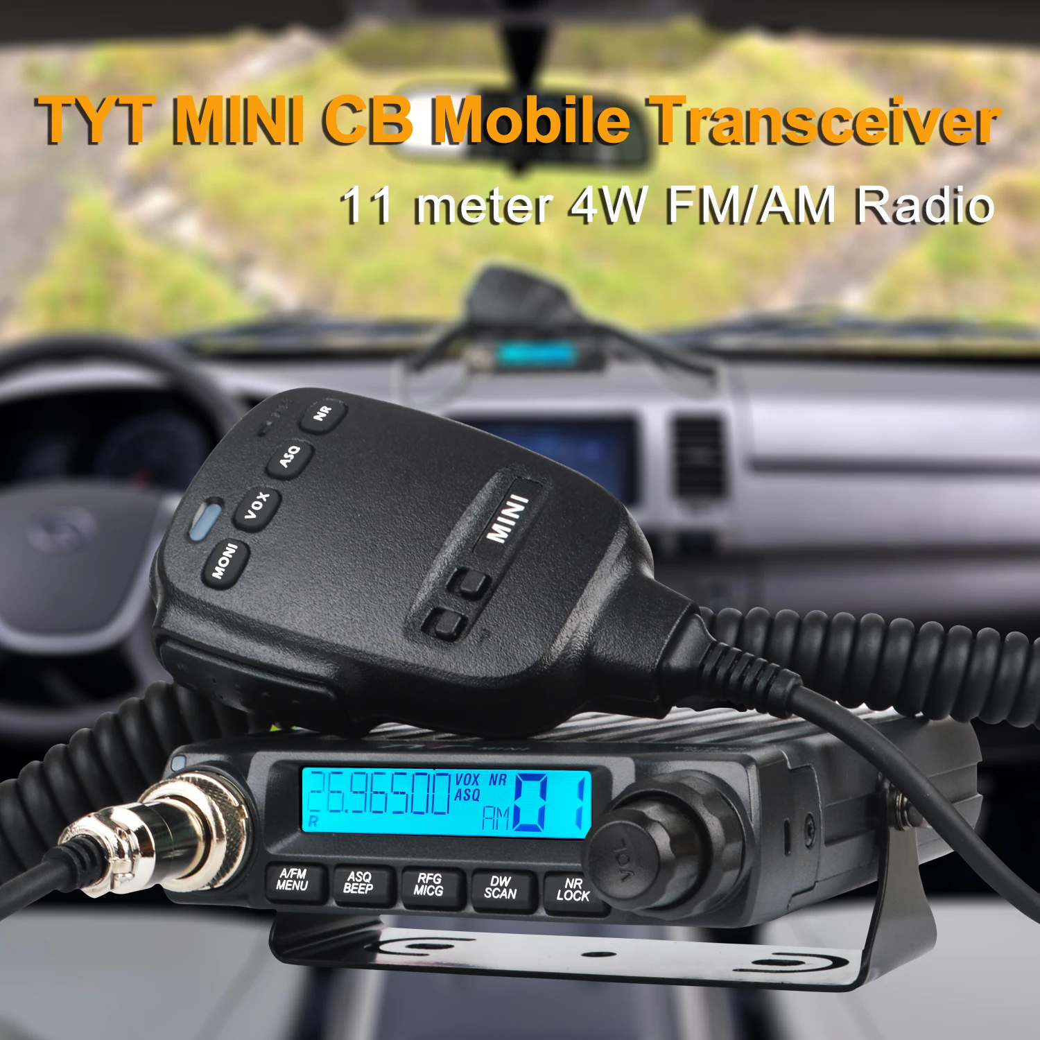 TYT CB Mini Walkie Talkie 11 metros 27MHz Radio Banda ciudadana europea 4W 40 canales AM/FM Vox Tranceiver móvil