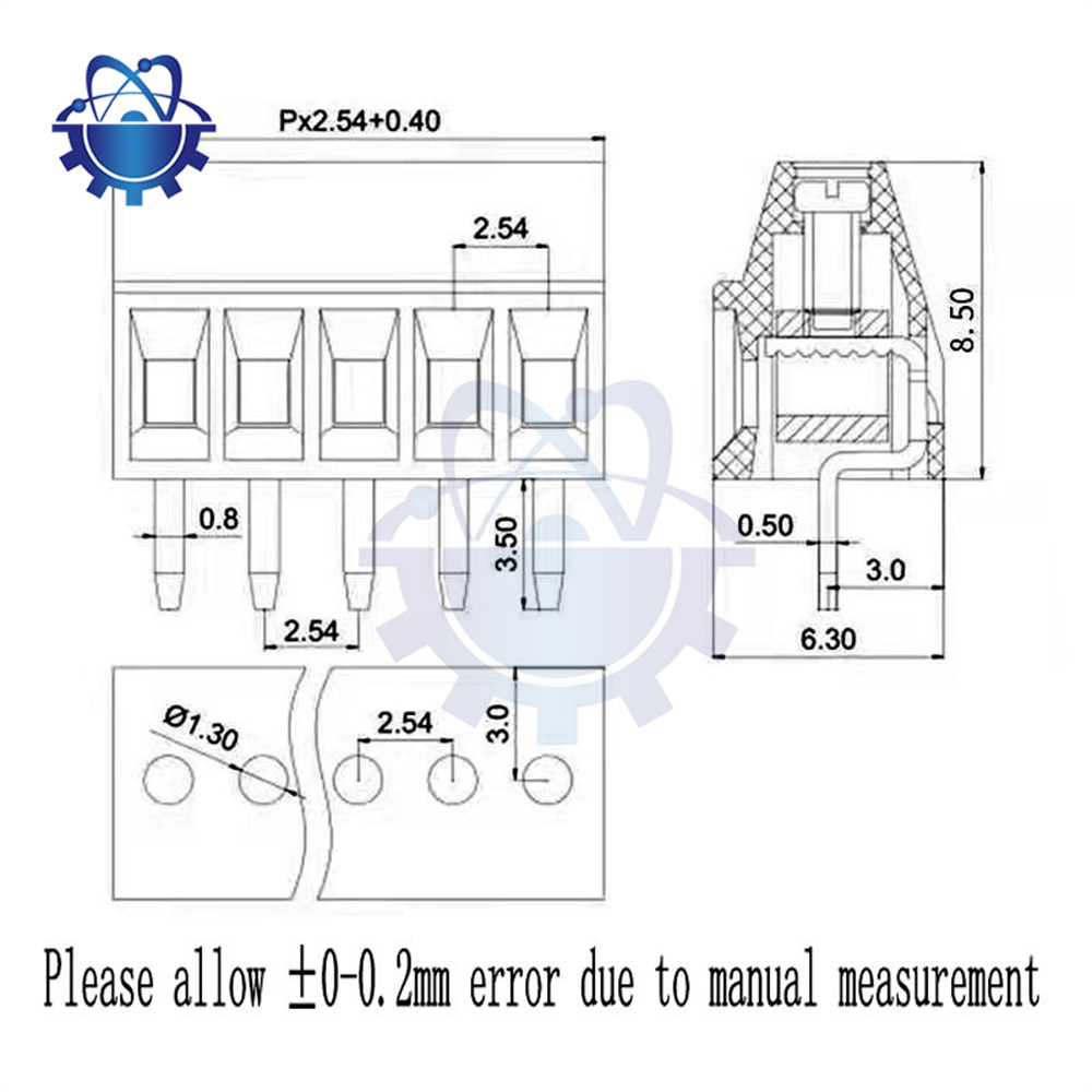 10 Teile/satz Grün Kabel terminal KF128 2,54mm PCB Mini Schraube Terminal Block Verdrahtung Stecker KF128-2.54 2P 3P 4P 5P 6P anschlüsse