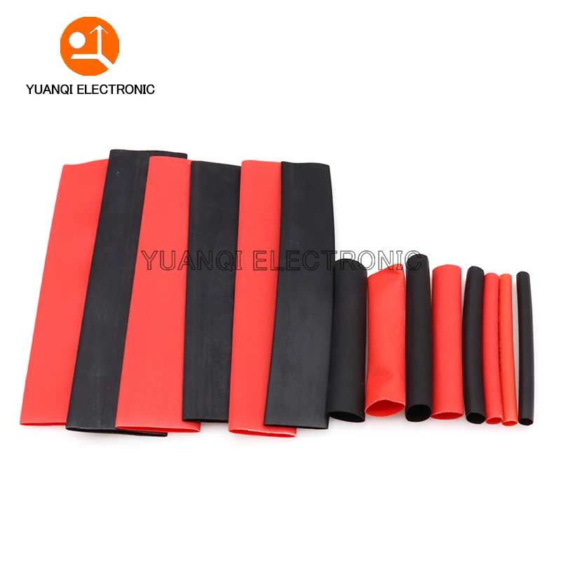 127 Chiếc Nhiệt Ống Dây Thu Nhỏ Bọc Ống Kết Nối Dây Dán Bảo Vệ Cáp Đỏ Đen Chống Nước Co 2:1