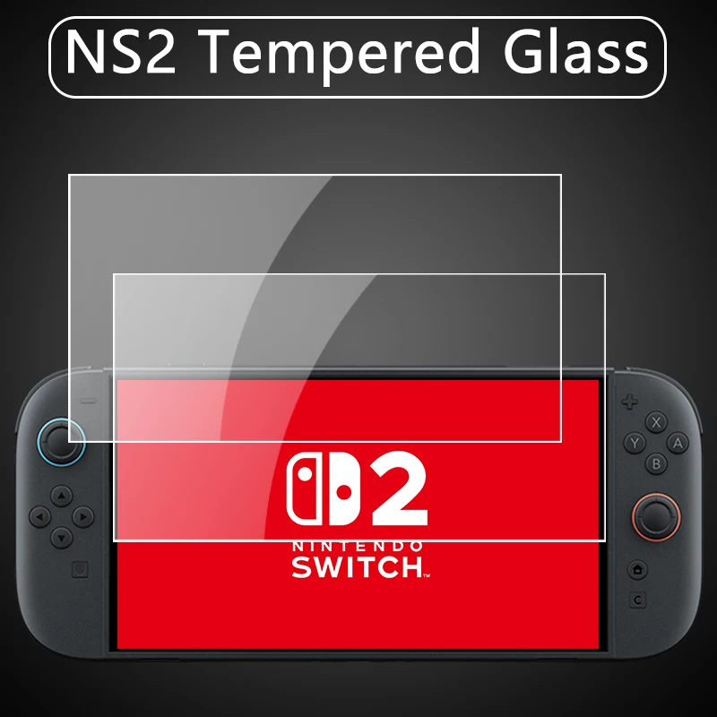 Protector de pantalla NS2 HD de vidrio templado para Switch 2, protector de pantalla de vidrio templado antiarañazos HD transparente Switch 2