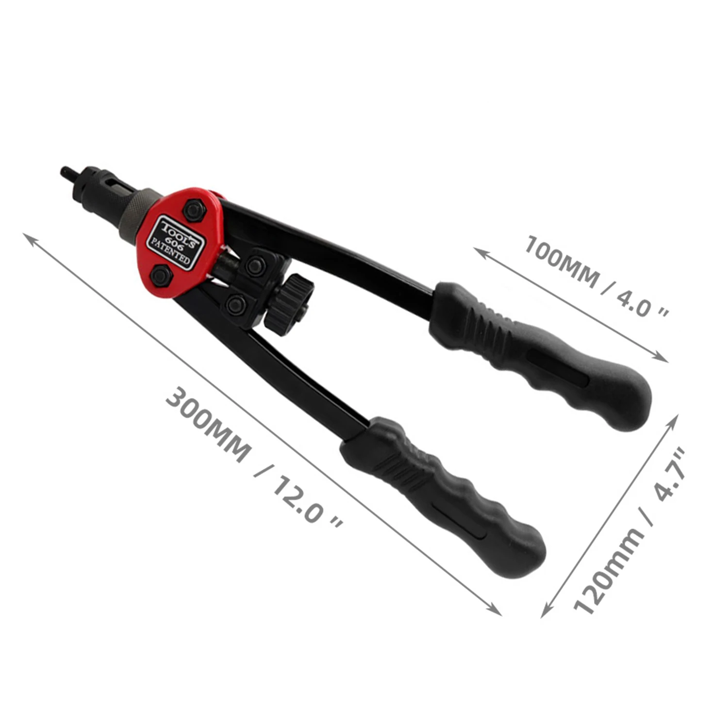 9PCS Riveter Gun Tool Set Threaded Hand Rivet Nut Gun M3 M4 M5 M6 M8 M10 M12 Double Insert Manual Double Handle Riveter Tool