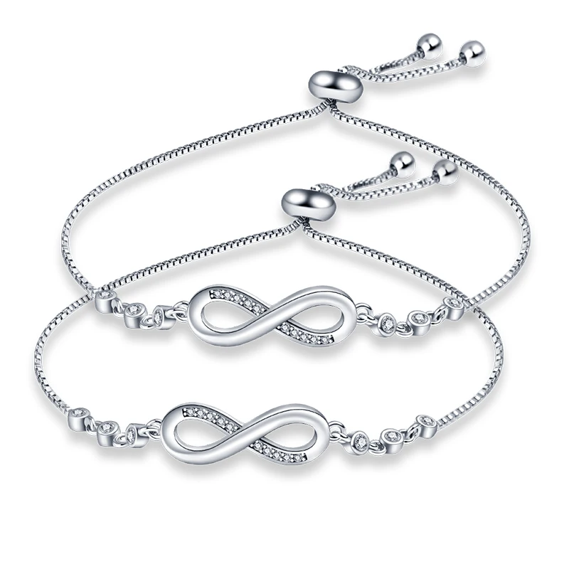 Pulseira original 925 prata símbolo da sorte zircão pulseira jóias de luxo para mulher romântico dia dos namorados jóias presentes