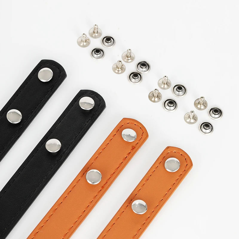 2 個 Pu ハンドル女性のバッグ用取り外し可能なアクセサリーハンドバッグ DIY ショルダーバッグストラップシルバーリベットトートバッグハンドル
