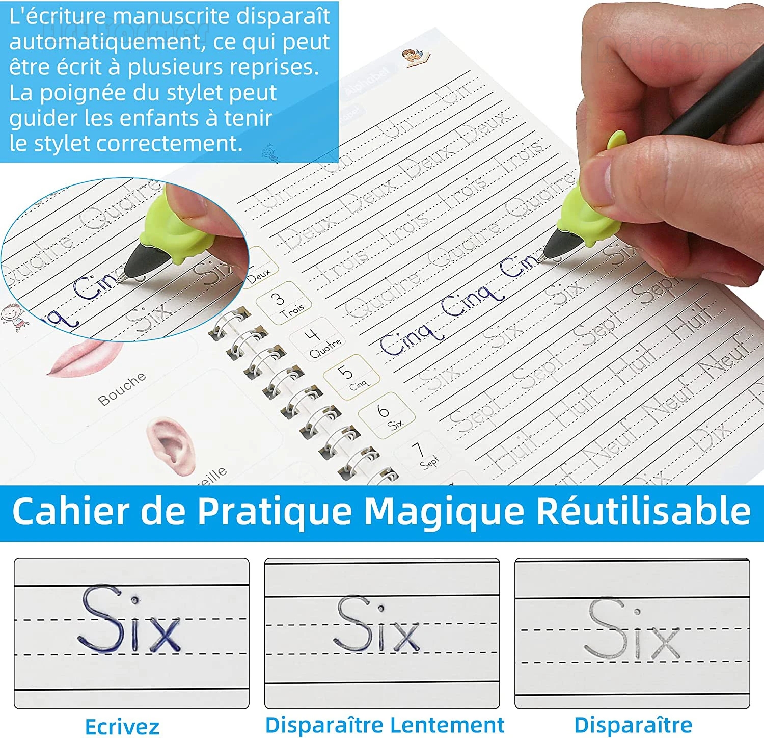 Livraison gratuite SANK cahiers stylo livre de copie magique essuyage gratuit enfants écriture autocollant pratique cahier pour la calligraphie