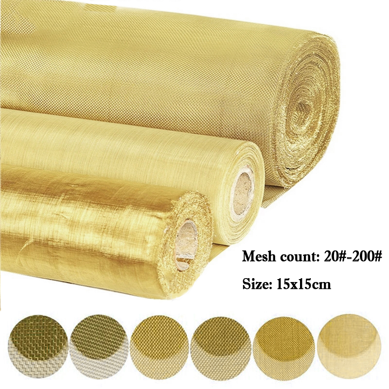 20-200M Brass Woven Wire Mesh Shielding Fabric 30x30cm/30x90cm Copper Wire Paint Filter Screen Non-magnetic Signal Screen Net