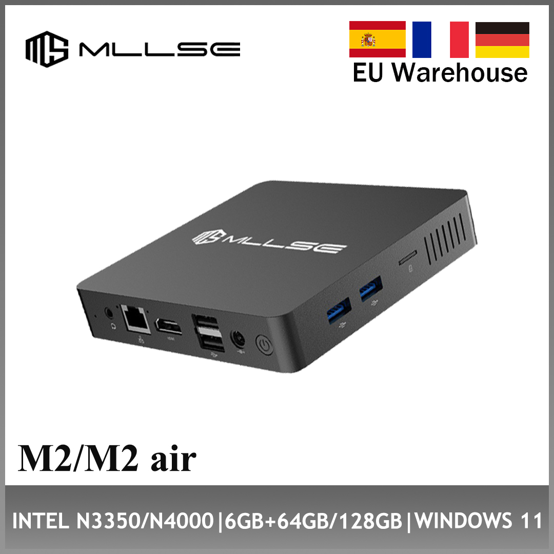 Mllse m2 m2 air mini pc intel n3350 n4000 6gb ram 64gb 128gb ssd windows 10 dual-band wifi/bluetooth alles in einem mini computer