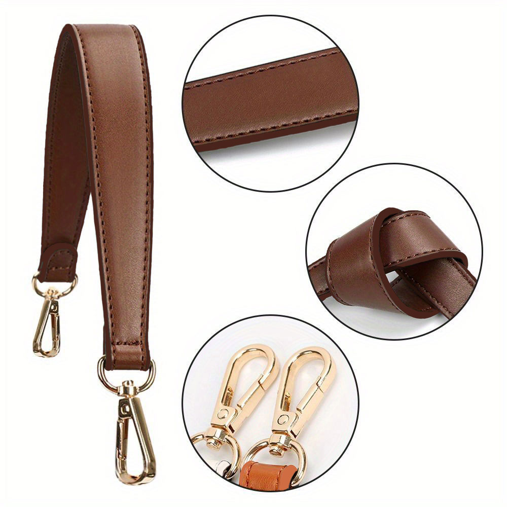 Kunstleder Taschengurt Handtaschengriffe für Handtasche Kurzer Taschengurt Geldbörsengurt Goldene Schnalle Ersatztaschengürtel