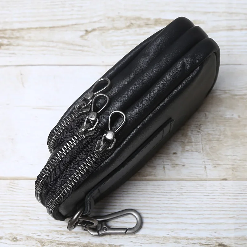 Echtes Leder Herren Hüfttasche mit Ledergürtel Stirnband Schicht Rindsleder Freizeit Multifunktionale große Kapazität modische Tasche
