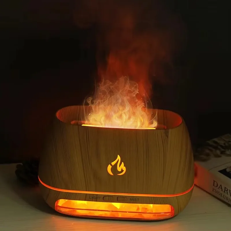 Aroma Diffuser มินิอัลตราโซนิก USB Air Humidifier 3D เปลวไฟ Diffuser น้ํามันหอมระเหย Diffuser Aromatherapy Air Freshener ห้องนอน