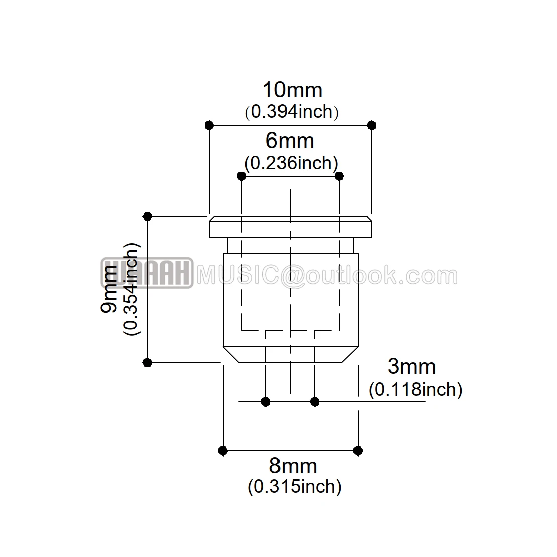 6pcs/set Brass Through Body String Ferrules String Bushings For Electric Guitar TLcaster Guitar