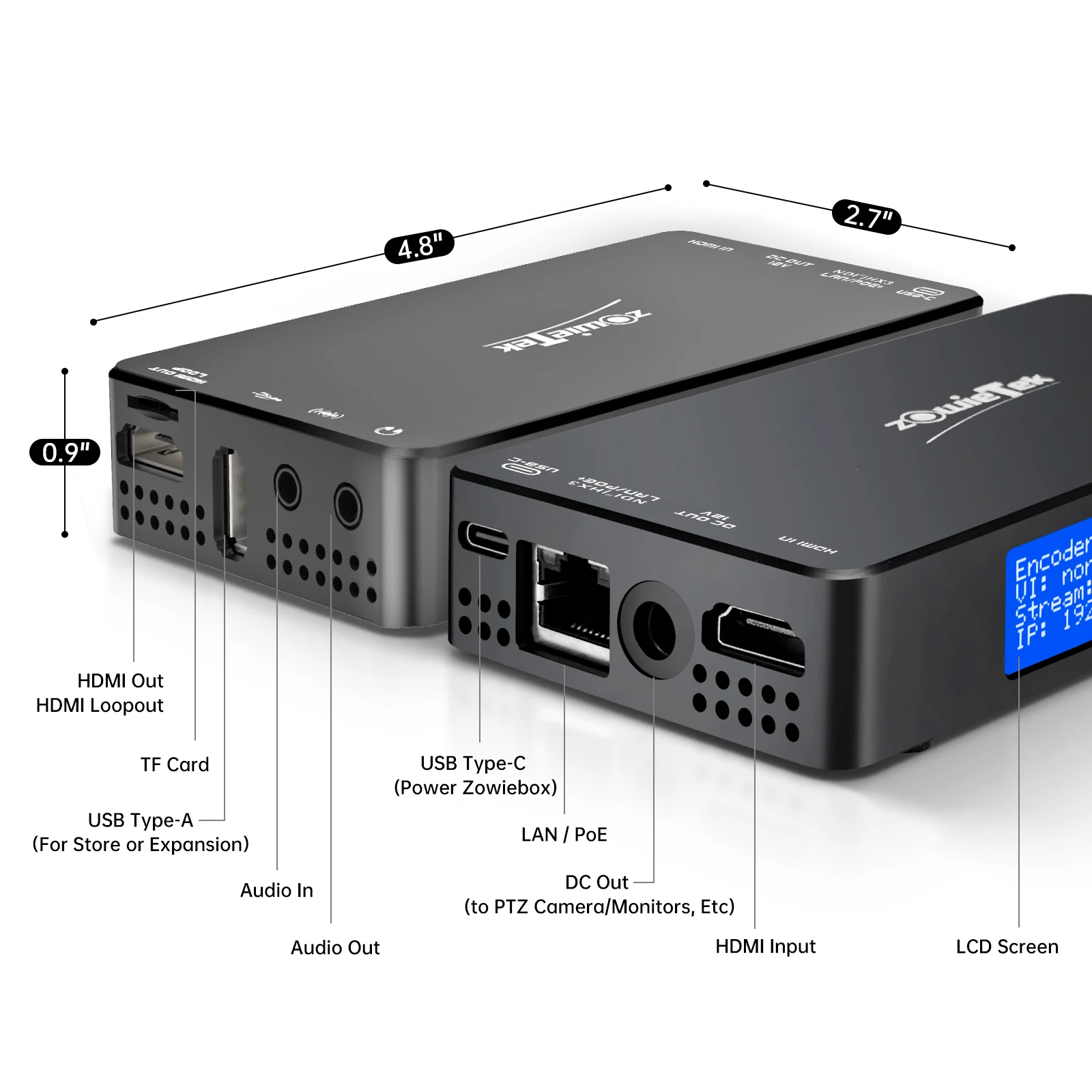 Кодер/декодер видео Zowietek 4K HDMI для прямой трансляции, вход/выход UVC, NDI | Конвертер/плеер HX3, захват видео, SRT/RTMP(S)/RTSP